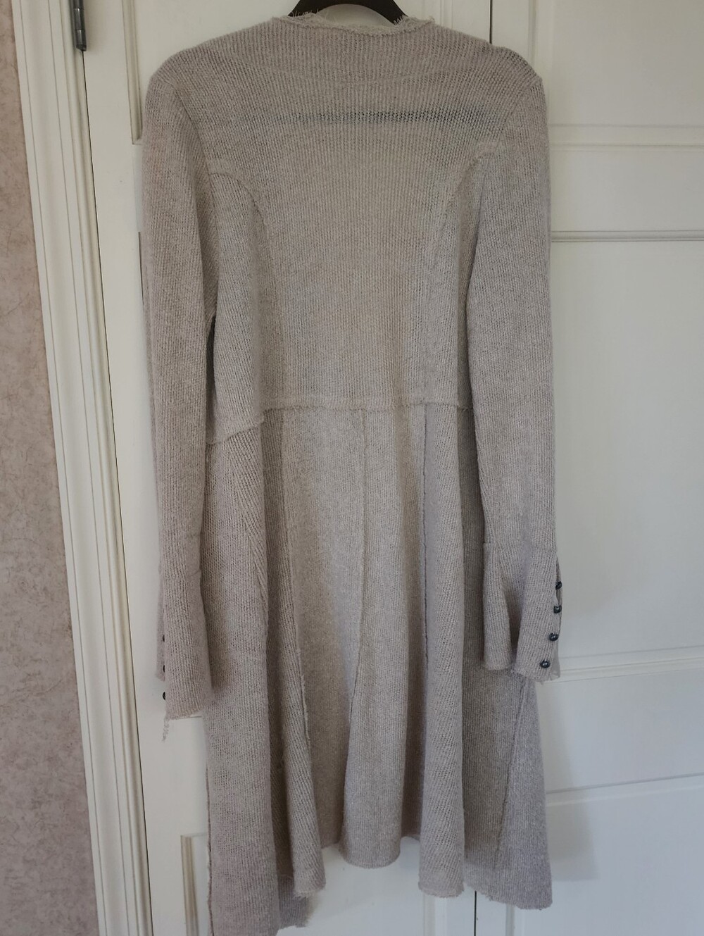 Vocal Cream Longline Lace-Trim Cardigan - Picture 8 of 8